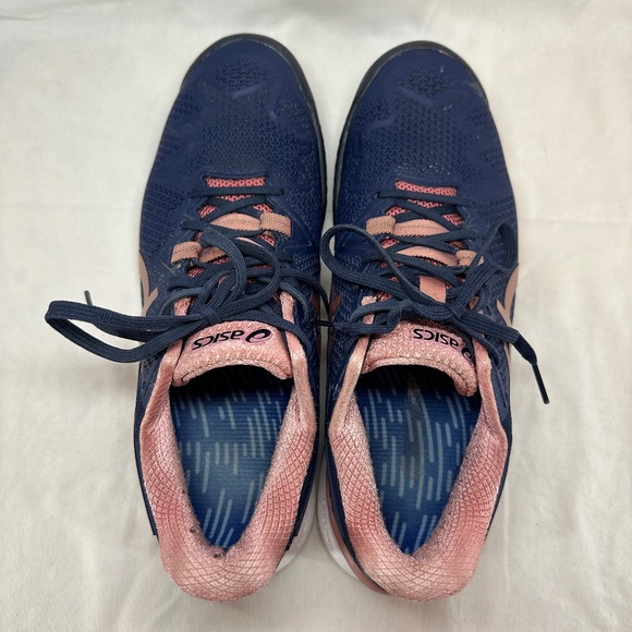 ASICS Tennis Shoes Womens Size 9 Navy Pink Gel-Resolution FlyteFoam 1042A072 - Picture 1 of 16